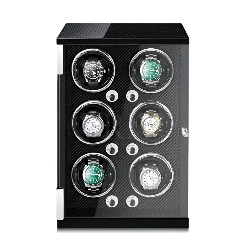 Rotation Horlogère Remontoir Montre 6 Slots Quantum Ultimate Carbone watch winder with carbon finish