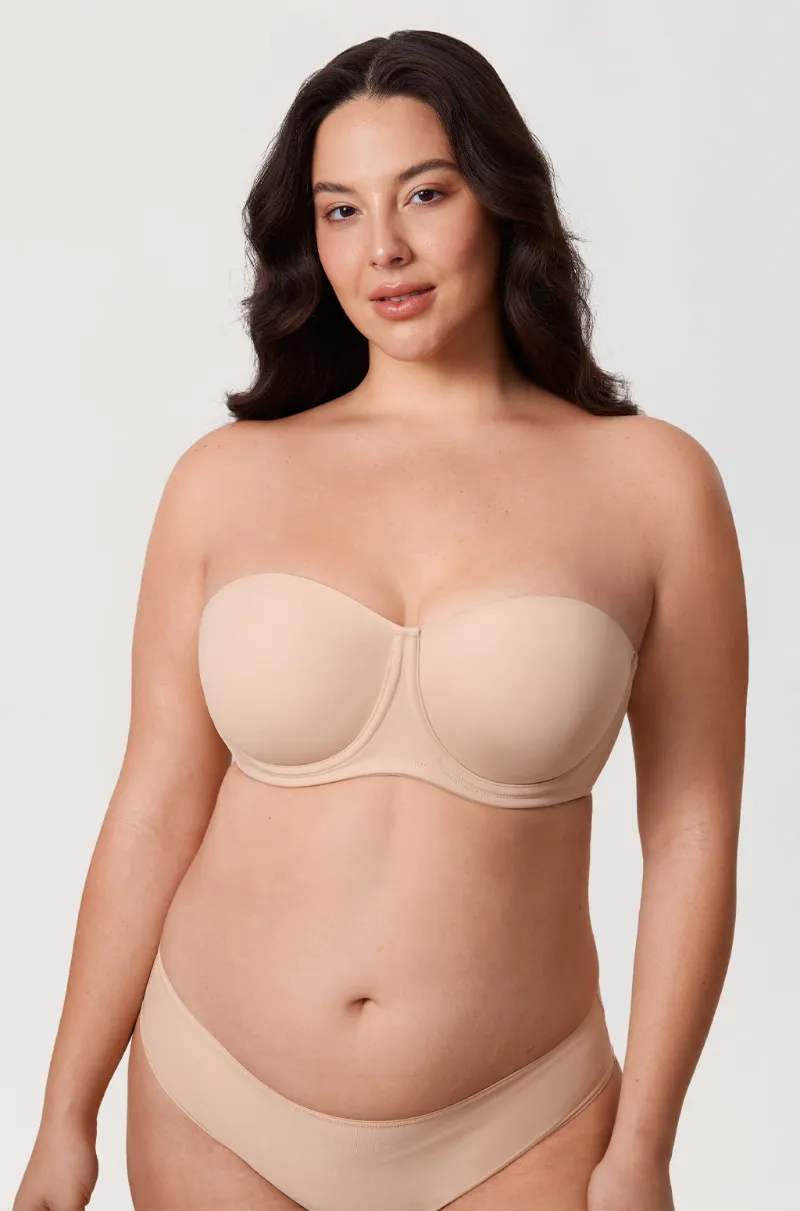 Essenther Global Confishape Supportive Unlined Strapless Bra with silicone grip and convertible straps