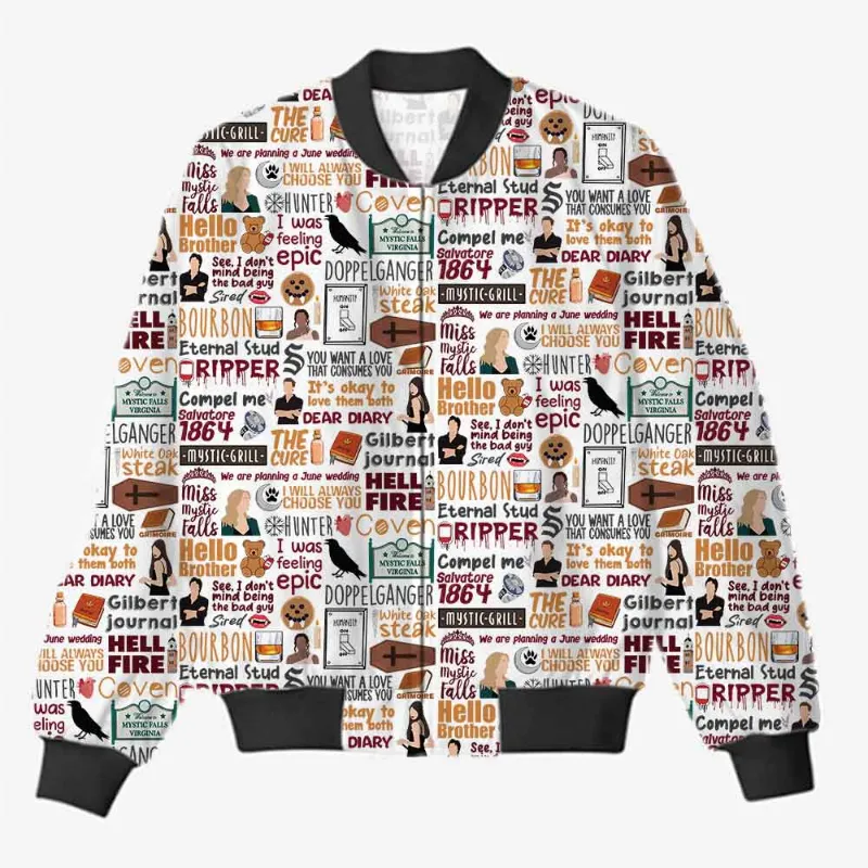 The Banyan Tee US AOP Bomber Jacket - TVD, all-over printed design on soft premium fleece