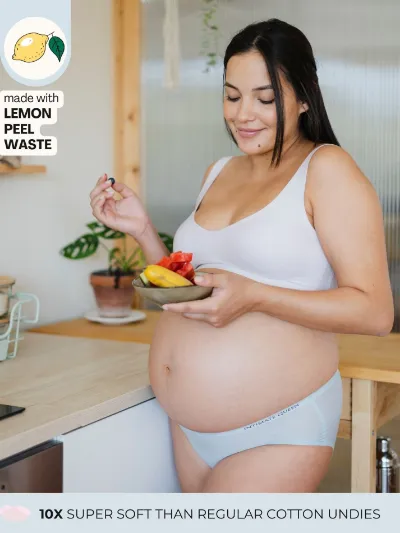Intimate Queen Lemon Bae Seamless Maternity Bikini Quick Dry Body Adaptive Undies in white