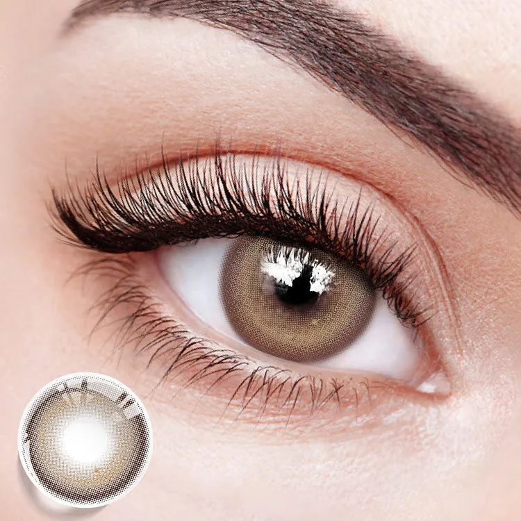 EYESFAV Eros Brown 6 Months colored contact lenses showing a natural brown tint