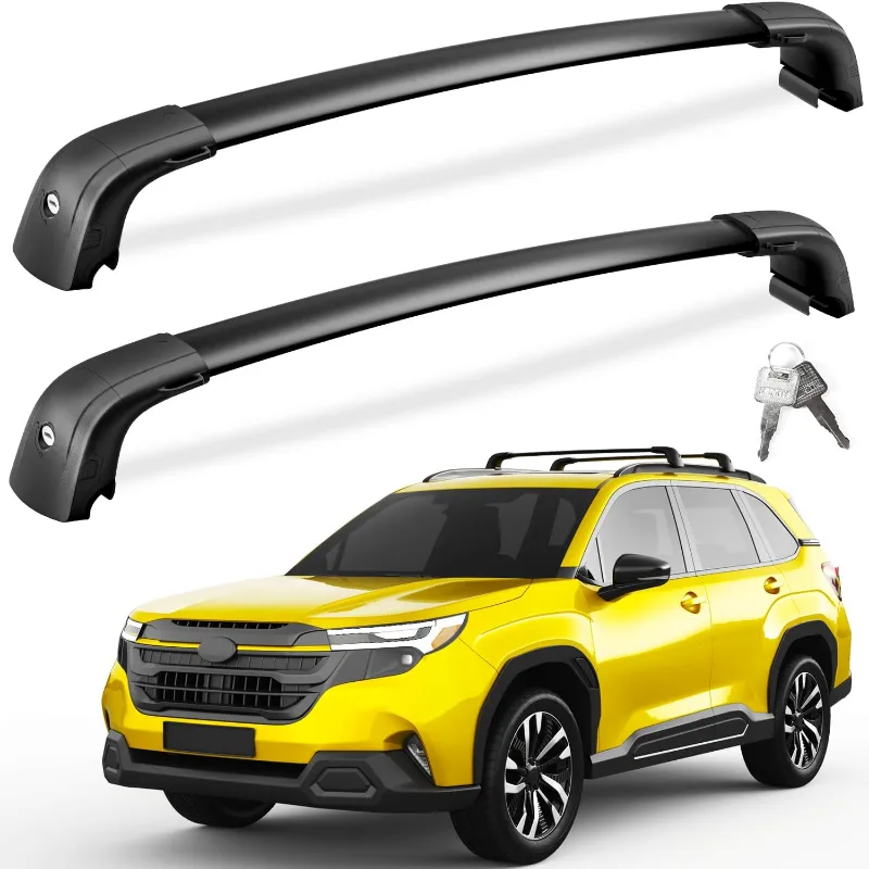Tesstudio 220 lbs Roof Rack Cross Bars for Subaru Forester Sport/Touring 2025-2026 mounted on vehicle roof