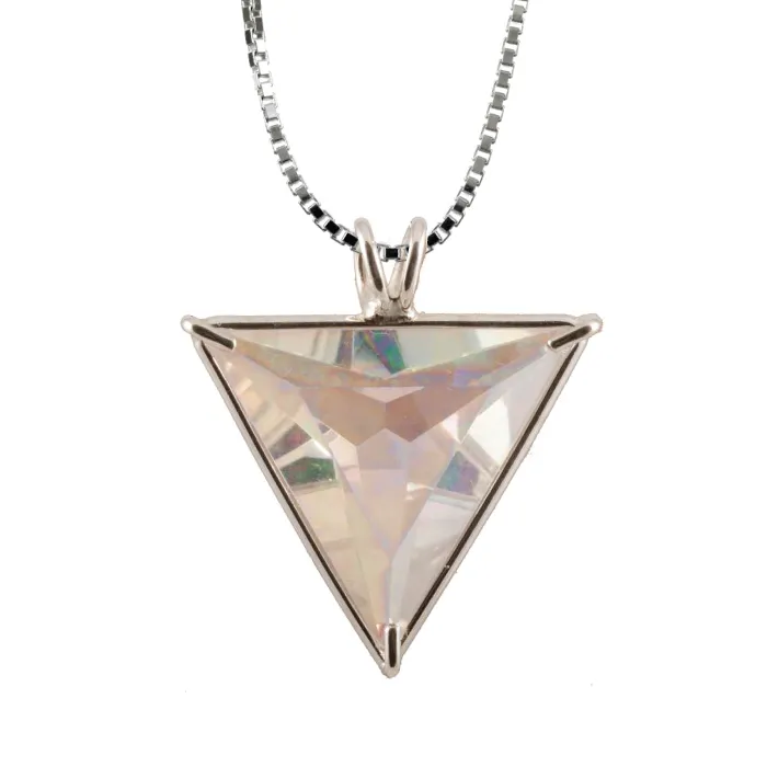 VOLTLIN Angel Aura Quartz Angelic Star Chain Pendant in sterling silver frame