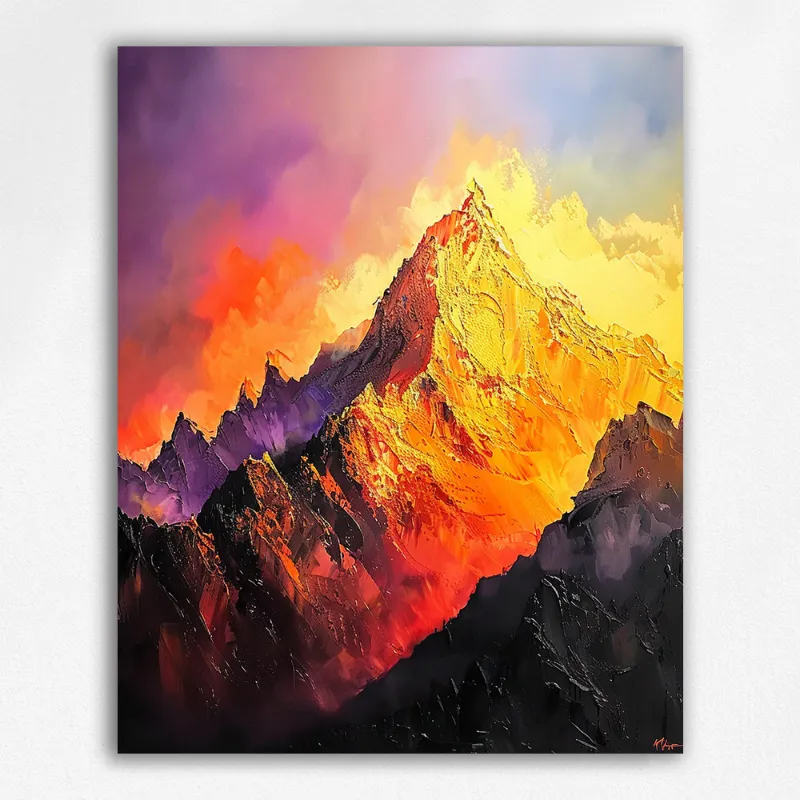 Maikoo Art Jinshan Mountain Original Series Paint by Numbers kit #09 showing mountain landscape design