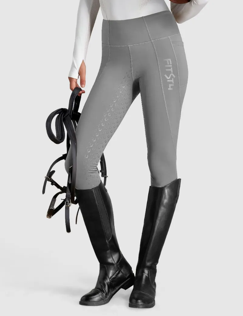 FiTST4 Women Full Seat Breeches High Waist Fleece Lined with tummy control design