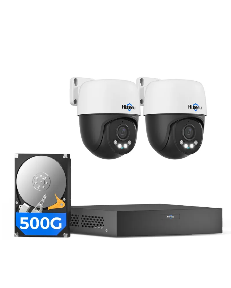 Hiseeu 5MP PoE PTZ dome system with 360° view and auto human tracking