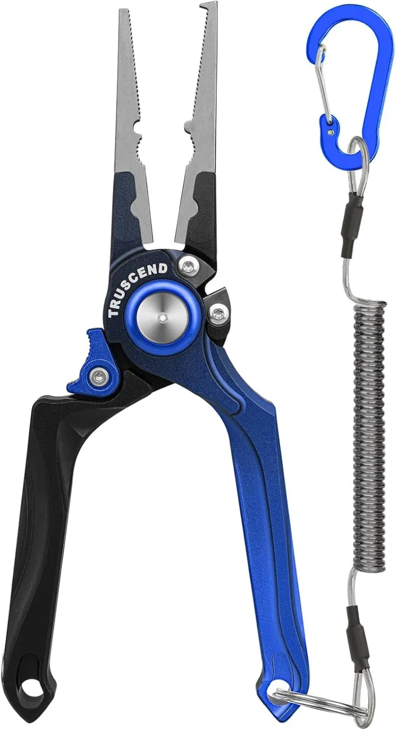 Truscend Fishing lockable fishing pliers with high tungsten cutter and ergonomic handle
