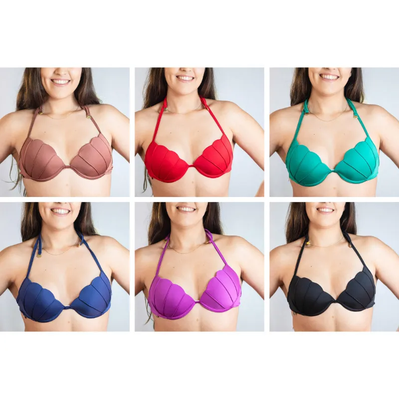 Sereia Guardiã Seashell Bikini Top with UV protection in exclusive design