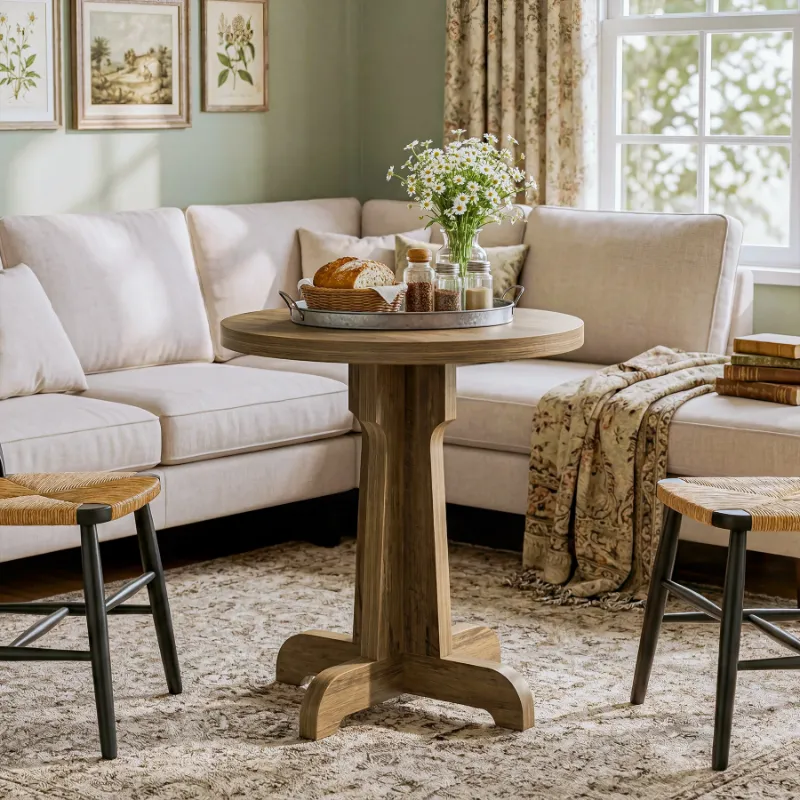 23.6" Round Dining Table, Modern Commercial Dinner Table for 2 People