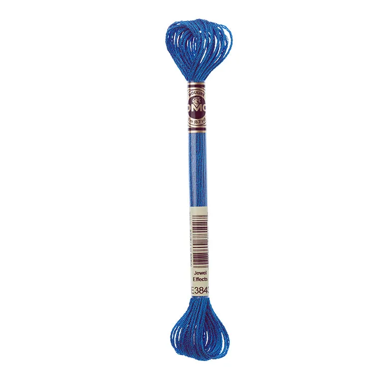 LETISTITCH DMC Mouline Light effects 317F E3843 metallic pool blue embroidery thread skein