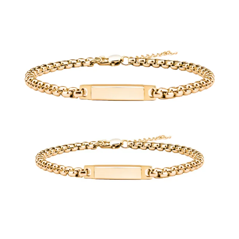 FabuLove Eternal Bond Engraved Bracelet Set showing two matching personalized bracelets
