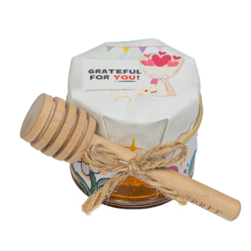 HoneySpree Bouquet of Appreciation With Dipper, mini honey jar and wooden dipper