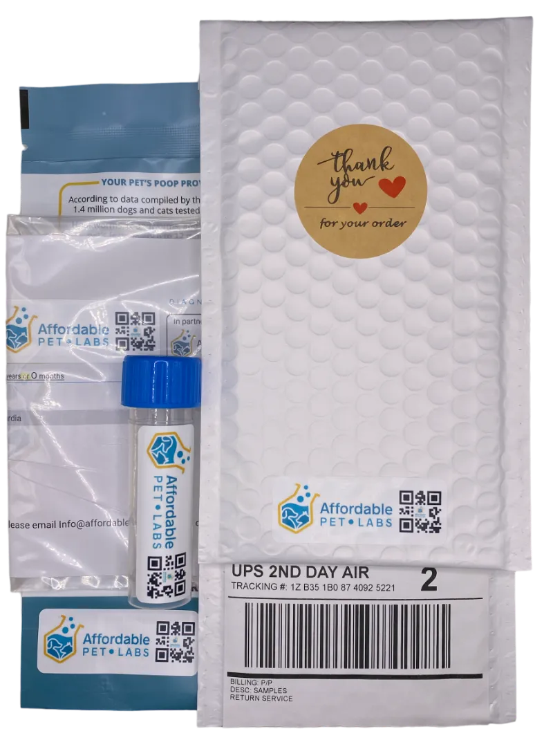 Affordable Pet Labs Equine Diarrhea PCR Fecal Panel stool sample collection kit with instructions
