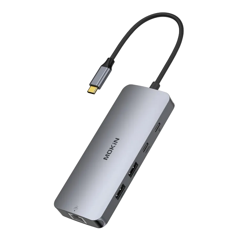 MOKiN 8 IN 1 Triple Monitor Laptop Docking Station with USB-C connection