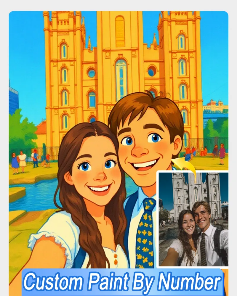 Maikoo Art AI Children's Book Style Art From Your Photo custom paint by numbers kit