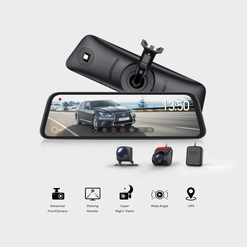 AUTO-VOX T9 Pro 1080P front and rear dash cam with GPS and touch screen display