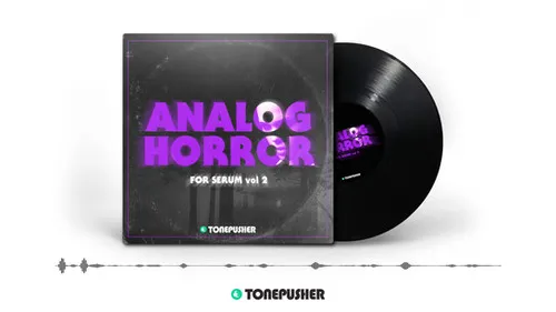 Tonepusher Analog Horror vol.2, 50 Serum presets with dark 80s horror sounds on a product card