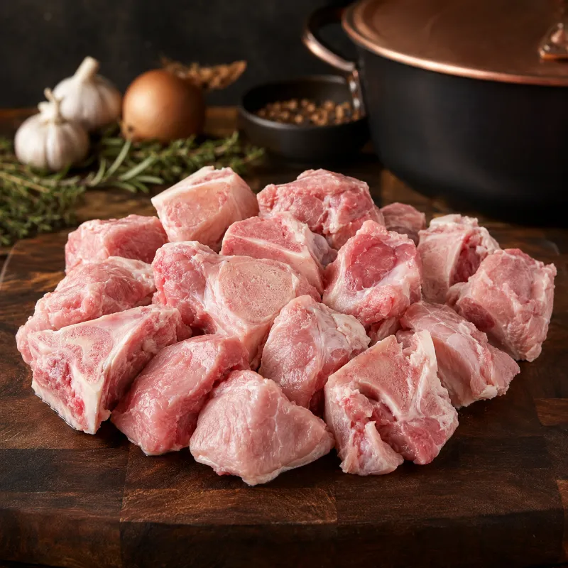 Halal World Depot Halal Veal Shoulder, fresh veal pieces with bone in packaging