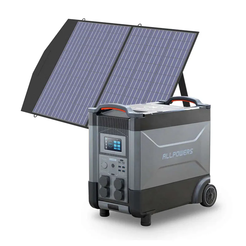 ALLPOWERS ES Generador Solar 4000W R4000 power station with SP027 rigid 100W solar panel