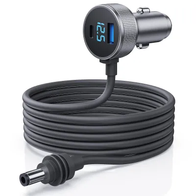Tesstudio 3 in 1 Starlink Mini Cable Car Charger DC Power Cable/Cigarette Lighter Adapter with digital display