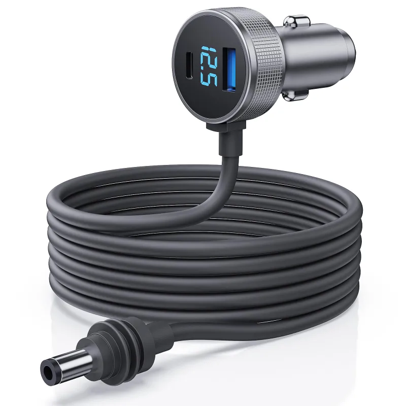 Tesstudio 3 in 1 Starlink Mini Cable Car Charger DC Power Cable/Cigarette Lighter Adapter with digital display