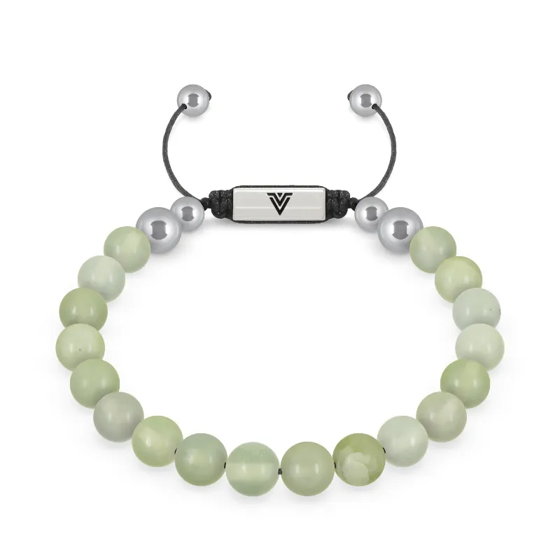 VOLTLIN Jade Shambala Bracelet with black nylon cord and logo bead