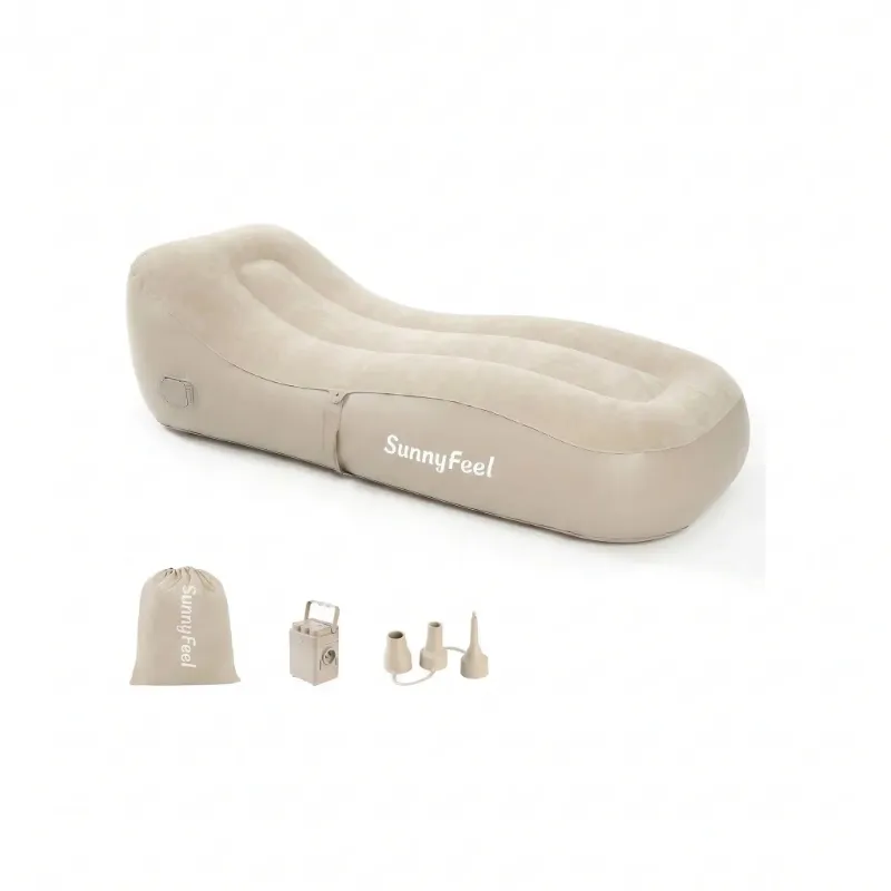SunnyFeel Outdoor Inflatable Lounge Chair, flocked-top inflatable chair for camping and beach