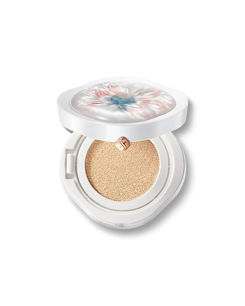 Florasis Luminous Jade Breathable Cushion Foundation Lotus Limited Edition Dry Skin in compact with applicator