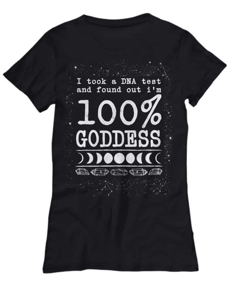 Spirit Nest 100% Goddess graphic tee laying flat