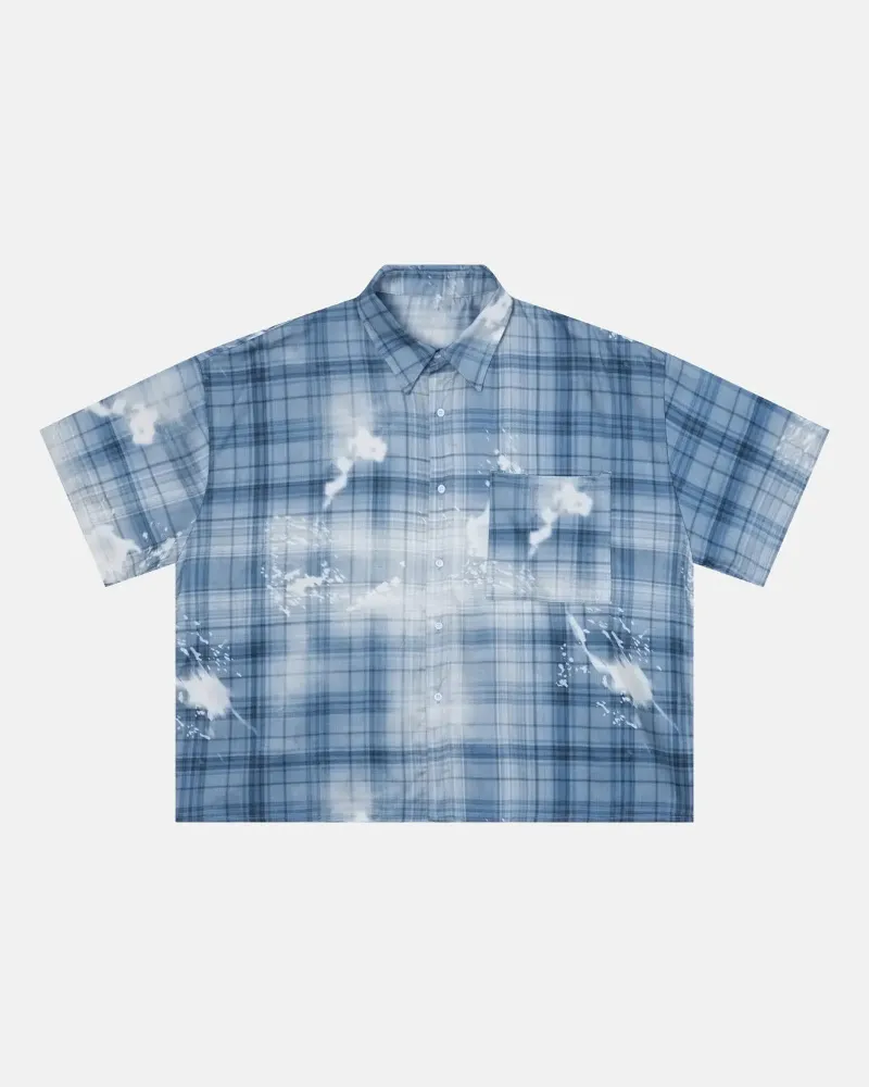INFLATION Boxy Tencel Washed Plaid Print Shirt with vintage-inspired plaid pattern