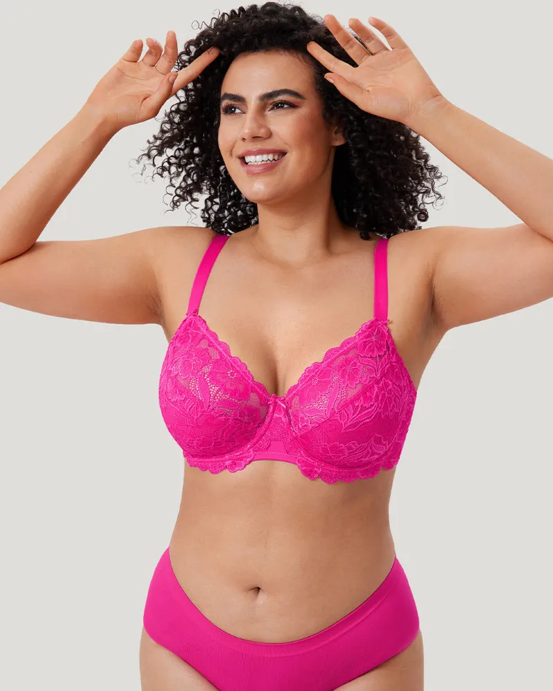 Essenther Global Floral Lace Underwired Bra with full coverage design and delicate lace detail