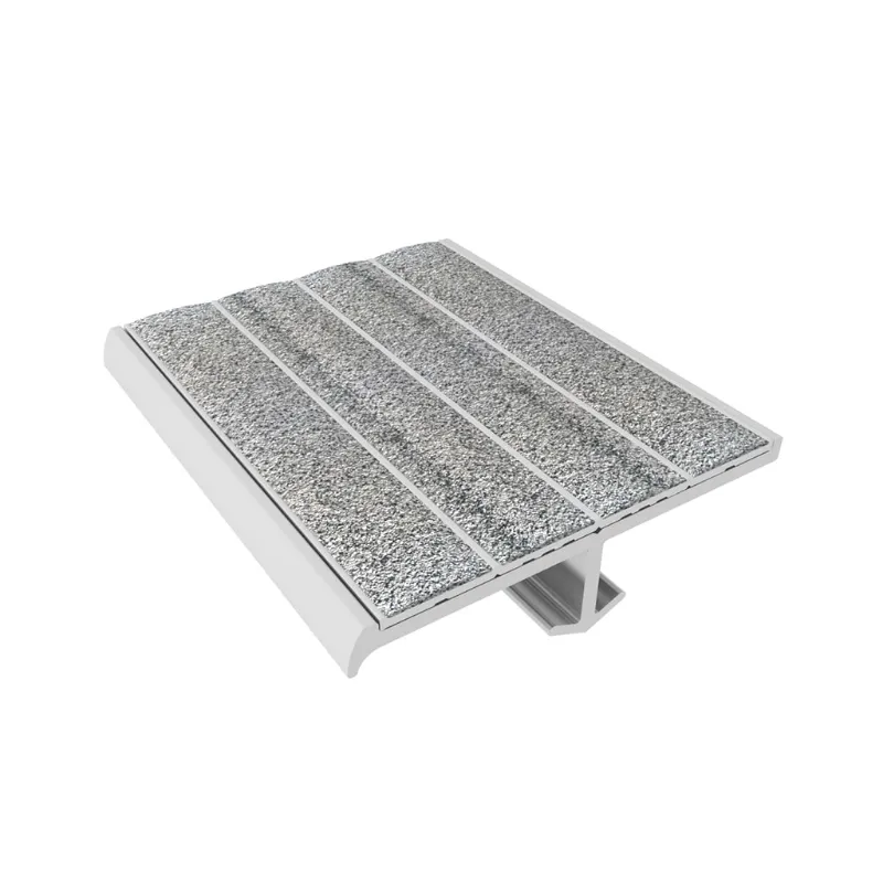 ComposiGrip Ecoglo S4060 Gray 2.2 inch Cast-in-Place Stair Nosing for concrete stairs