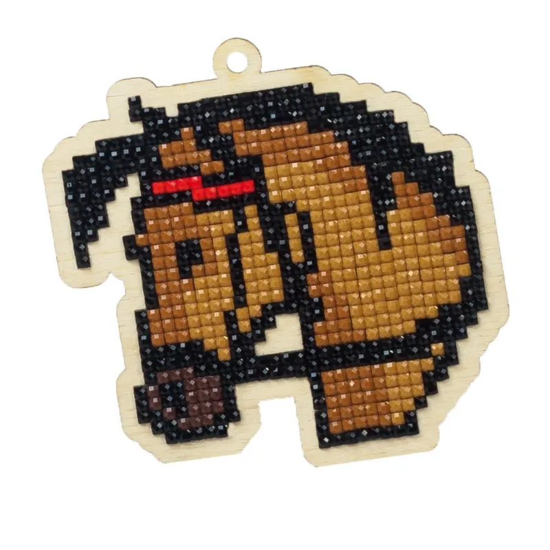 Varvikas 5D Diamond Painting Pendant Horse Maximus with wooden base