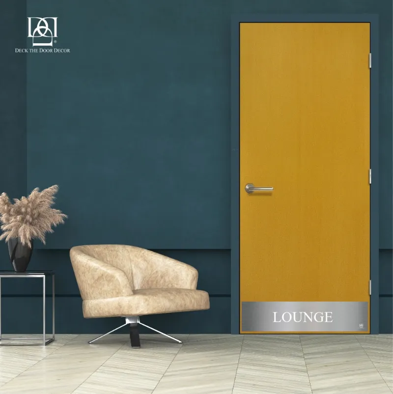 Deck the Door Decor Engraved 'Lounge' Door Kick Plate in premium aluminum finish