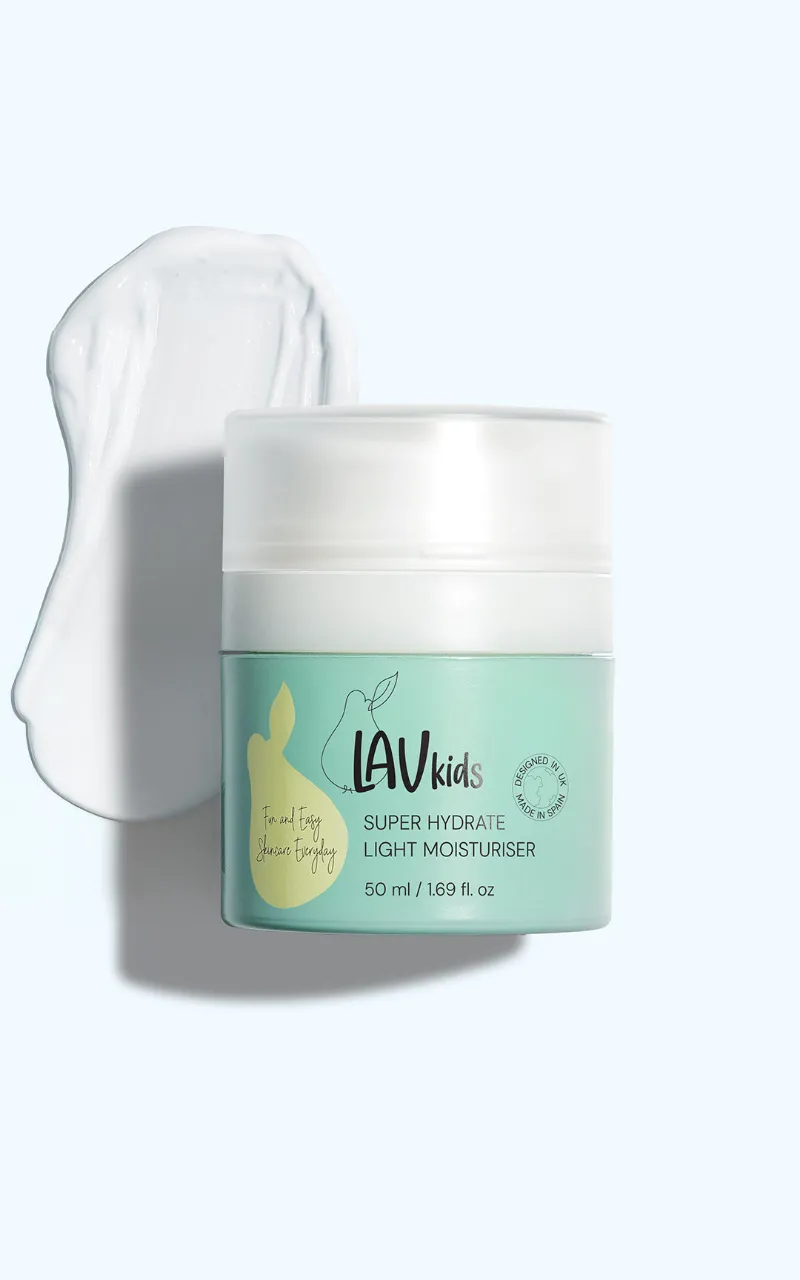 Lav Kids Super Hydrate Light Moisturiser, a light daily moisturiser for kids' sensitive skin