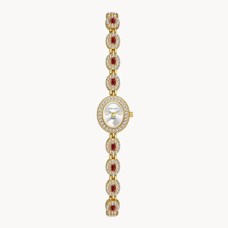 FabuLove Bijou Watch with jewel-toned accents and oval face