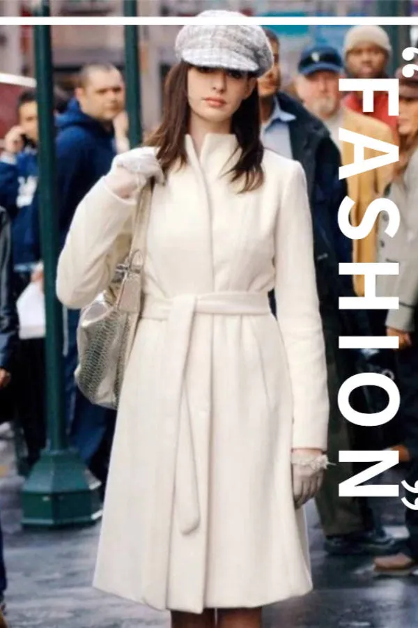 Mislish Anne Hathaway Inspired Midi Ivory Coat