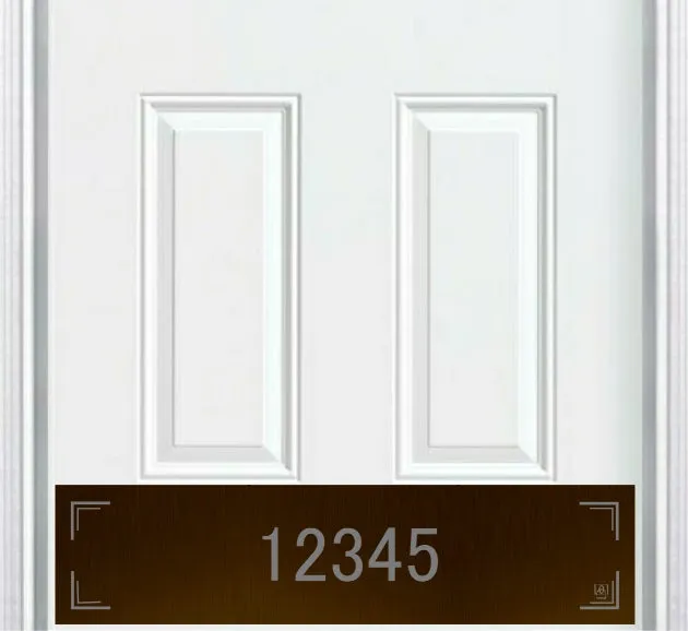 Deck the Door Decor Minimalist Home Address Door Kick Plate with custom engraved house numbers