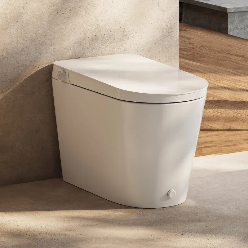 HOROW N30 non-electric tankless bidet toilet with ADA height seat shown from side angle