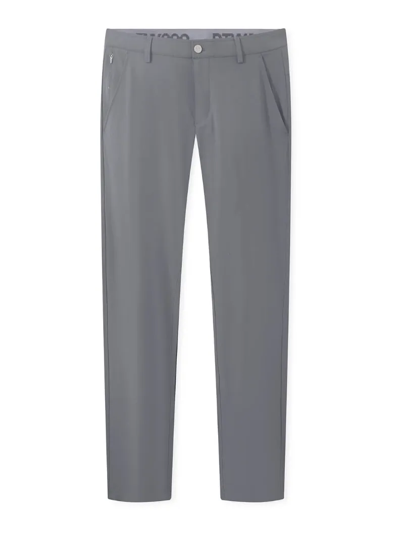 DTWOOO Water Resistant Pants in dark gray, front view showing stretch polyester golf pants with pockets