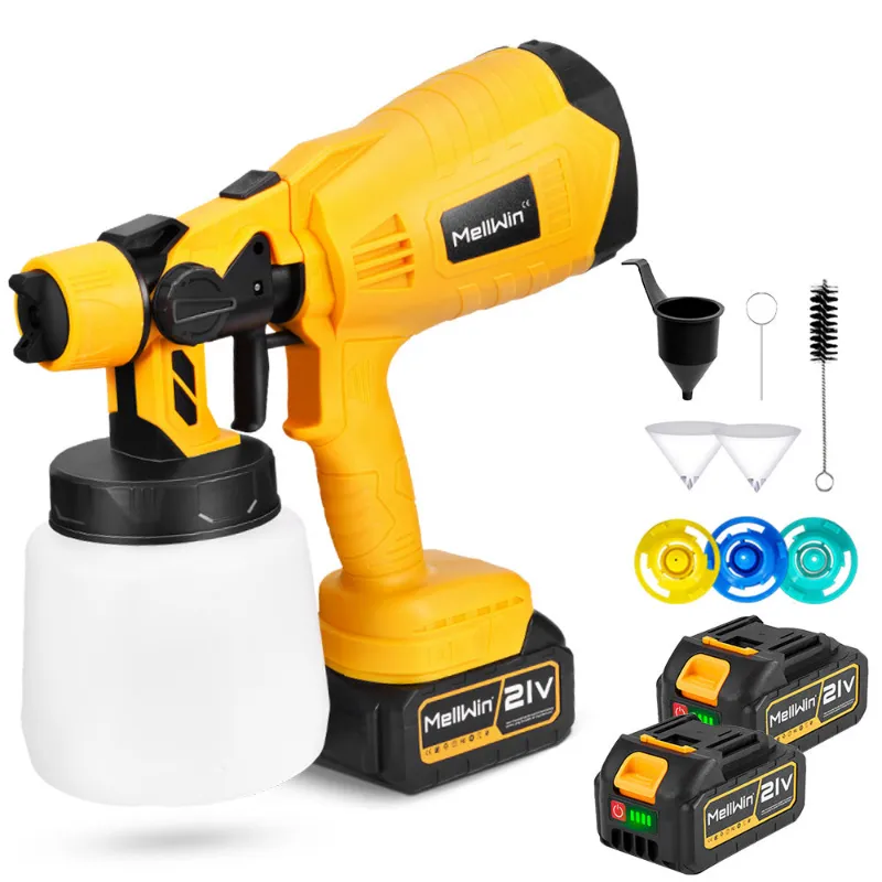 NewBeny 1000ML/1200ML Cordless Paint Sprayer with two batteries, charger, and spray nozzles