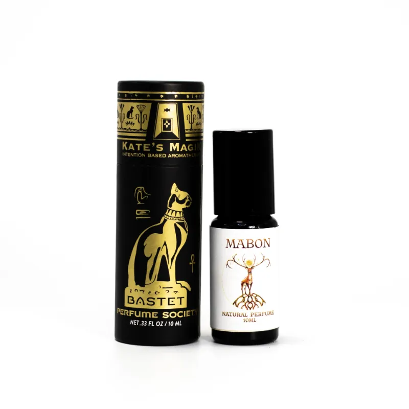 Kates Magik Mabon Perfume Roll-On with autumnal equinox blend of vanilla, cedar and amber