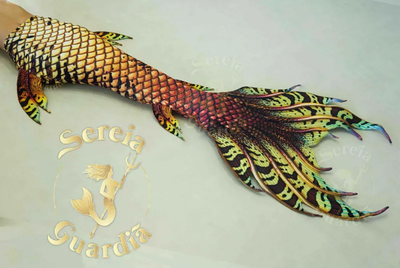 Sereia Guardiã Guardian Mermaid tail Navima Stormy Pod with realistic print and large fin