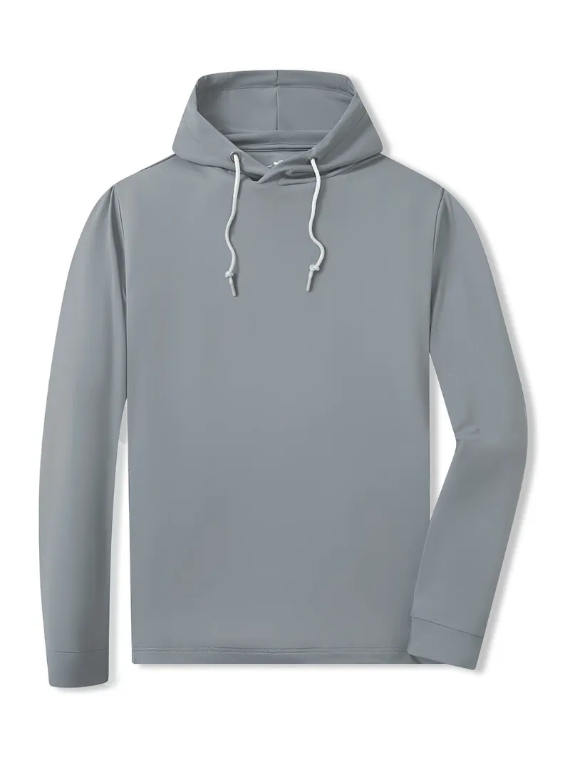 DTWOOO Solid Performance Hoodie in Dark Grey with drawstring hood and side pockets