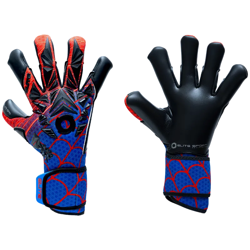 EliteSportUSA Elite Spin 2025 - 2026 Goalkeeper Gloves showing palm and backhand design