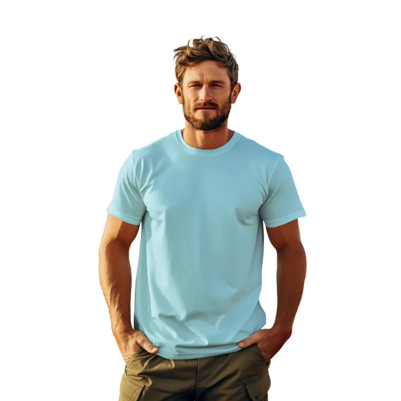 The Banyan Tee US Baby Blue T shirt Premium Cotton, front view