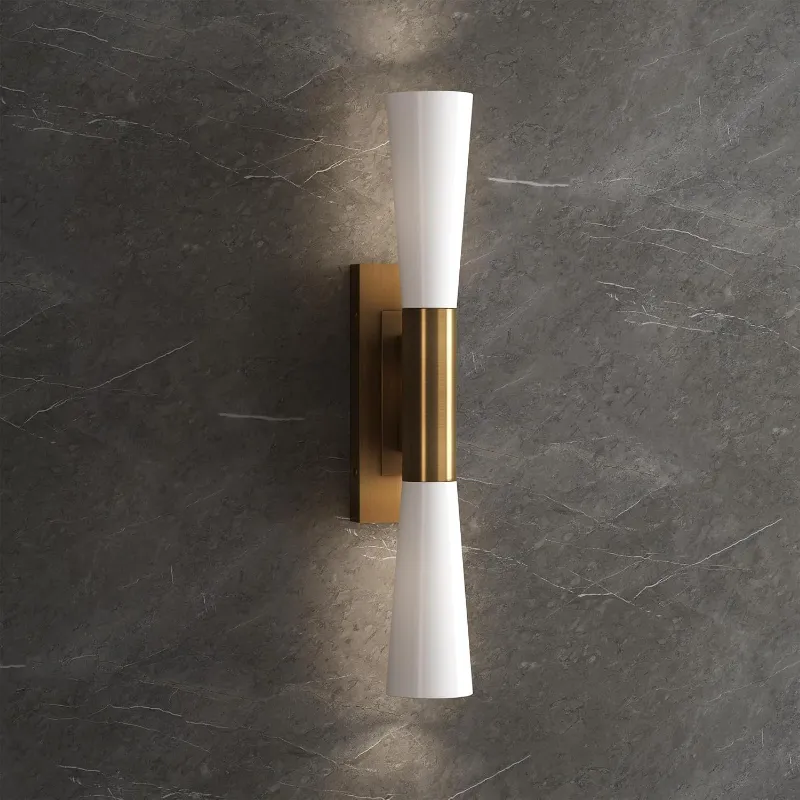 Tribesigns 21.7-inch 2-Light Wall Sconces with frosted glass shades and gold base