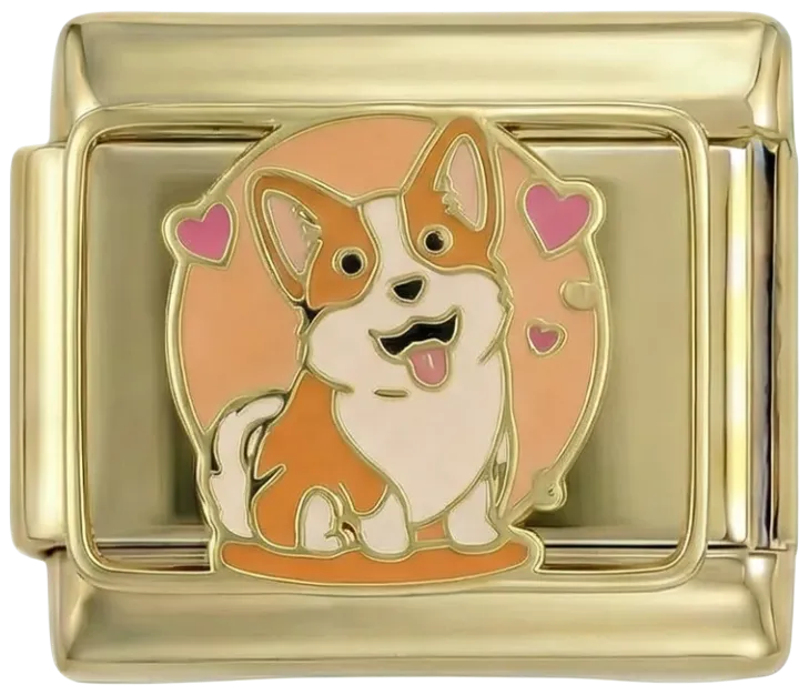 Charms Official Corgi on Gold charm