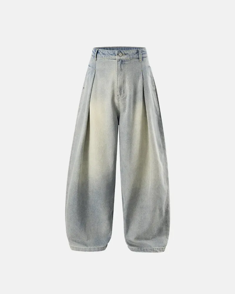 INFLATION Acid Washed Super Baggy Jeans in relaxed oversized denim with wide leg opening