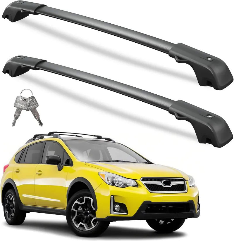 Tesstudio 300 lbs Lockable Roof Rack Cross Bars for Subaru XV Crosstrek 2013-2017 and Impreza 2012-2016